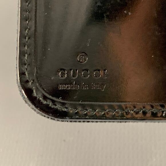 GUCCI Black Cream Stripe Canvas Wallet - Picture 4 of 4